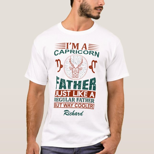 Camiseta Personalizado Gracioso Soy un Rótulo Capricornio P (Anverso)