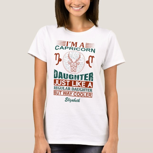 Camiseta Personalizado Gracioso soy un Rótulo de la hija de (Anverso)