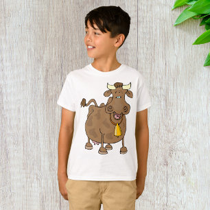 Camiseta Personalizado gracioso vaca marrón con animal gran