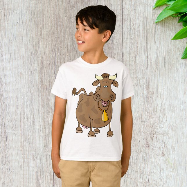 Camiseta Personalizado gracioso vaca marrón con animal gran (Subido por el creador)