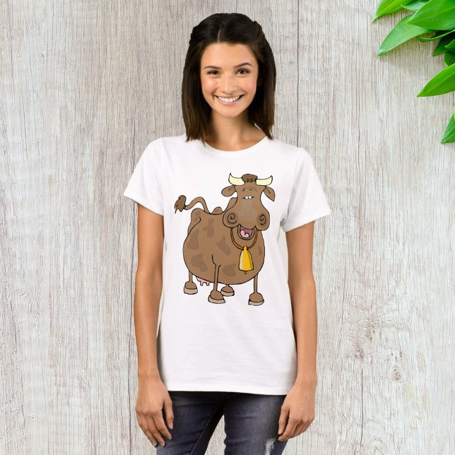 Camiseta Personalizado gracioso vaca marrón con animal gran (Subido por el creador)