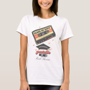 Camiseta Personalizado graduado de música de cassette vinta