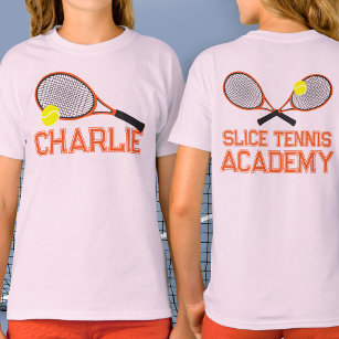 Camiseta Personalizado gráfico naranja de tenis y racquet