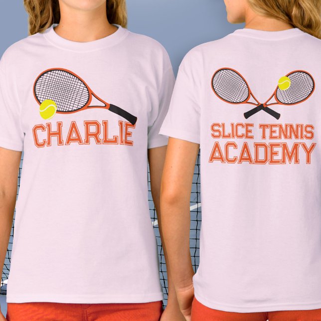 Camiseta Personalizado gráfico naranja de tenis y racquet (Subido por el creador)