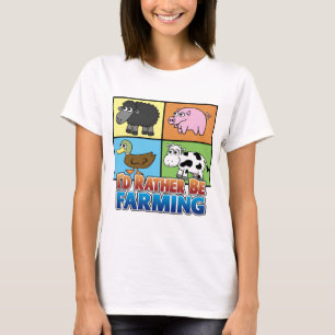 Camiseta Personalizado Granja Animales - ¡Prefiero cultivar