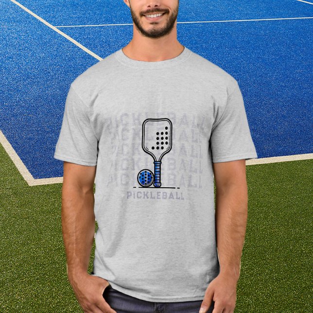 Camiseta Personalizado Gray Pickleball Añadir nombre a cami (Subido por el creador)