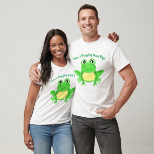 Camiseta Personalizado Green Frog Cute