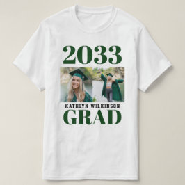 Camiseta PERSONALIZADO Green Modern Simple Script 2 Photo G