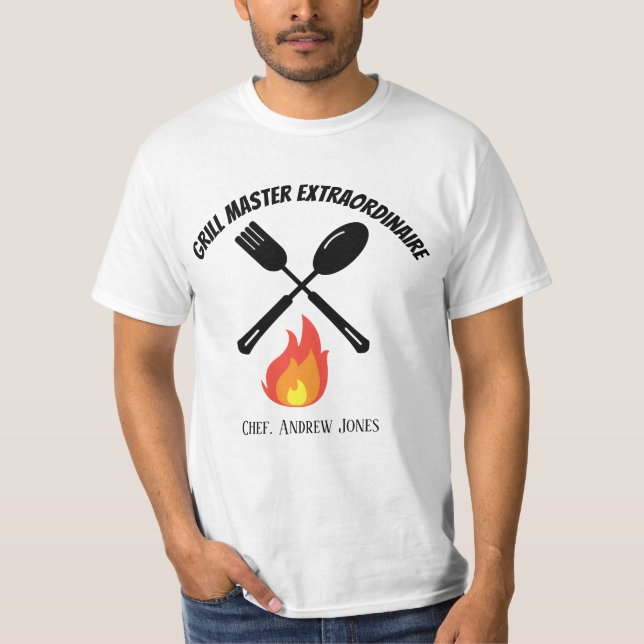 Camiseta Personalizado Grill Master Extraordinaire parrilla (Anverso)