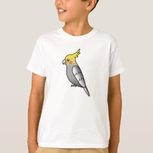 Camiseta Personalizado gris Cockatiel Parrot Bird