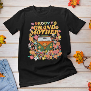 Camiseta Personalizado Groovy Hippie Mom Grand Mamáes Madre