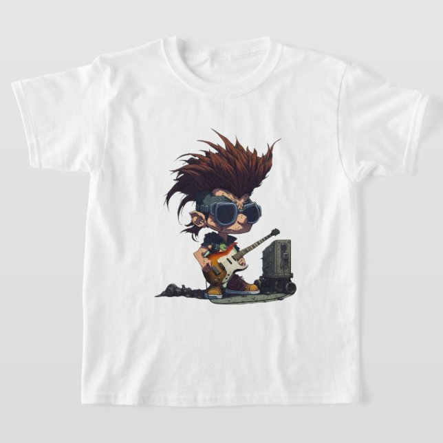 Camiseta Personalizado Grunge Punk Rock Y Roll Guitarra Amp (Distribución)