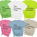 Camiseta Personalizado Grupo de coincidencia de cumpleaños<br><div class="desc">Presentamos nuestra camiseta Guay Vintage del grupo de cumpleaños Personalizado, diseñada para hacer inolvidable su celebración de cumpleaños. Perfecto para fotos de grupos de escuadrones de cumpleaños o como un único favor de fiesta, estos camisetas son una manera elegante de conmemorar la ocasión. Diseñados con cuidado, estos camisetas presentan un...</div>
