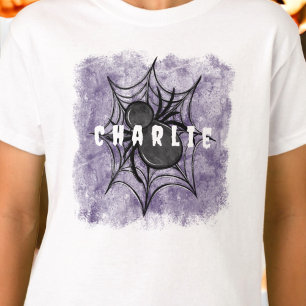 Camiseta Personalizado Halloween espeluznante araña negra e