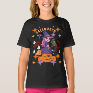 Camiseta Personalizado Halloween Mundo de la Bruja Infantil