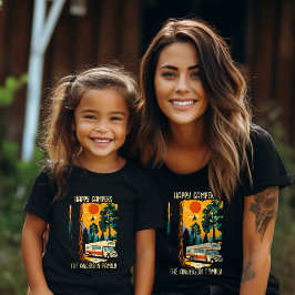 Camiseta Personalizado Happy Campers Nombre Familia Camping