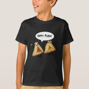 Camiseta Personalizado Happy Purim Cute Smite Hamentaschen
