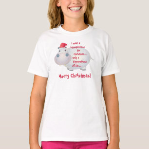 Camiseta Personalizado Hippopótamo Navidades de Hippo Navid
