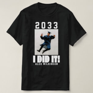 Camiseta PERSONALIZADO I HIZO TI Negrita Script Fun Graduac