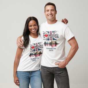 Camiseta Personalizado I Love London Skyline Union Jack Sou