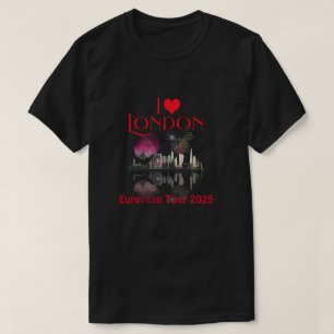Camiseta Personalizado I Love London UK Skyline Fireworks S