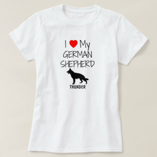 Camiseta Personalizado I Love My German Shepherd