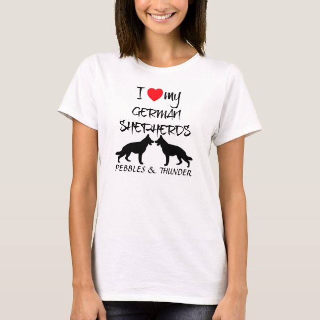 Camiseta Personalizado I Love My German Shepherd (Anverso)