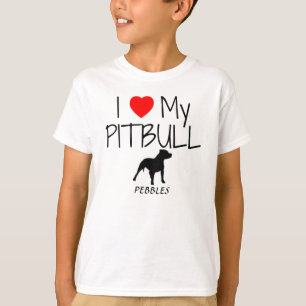 Camiseta Personalizado I Love My Pitbull