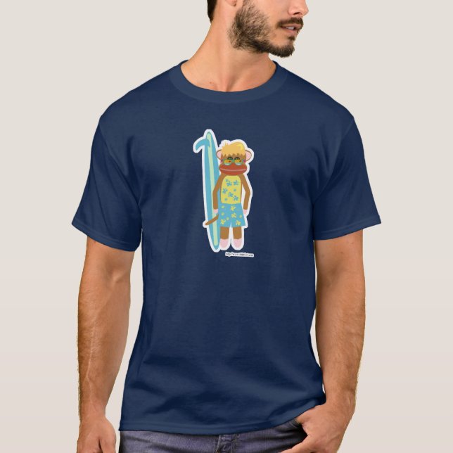 Camiseta Personalizado ilustrado lindo sock Monkey Boy (Anverso)