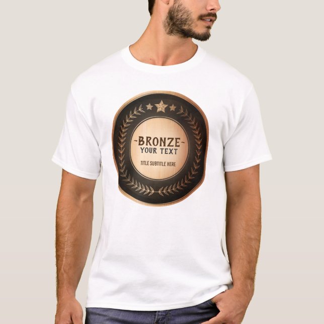 Camiseta PERSONALIZADO IMPRIMIR DIY MEDAL Campeón de bronce (Anverso)