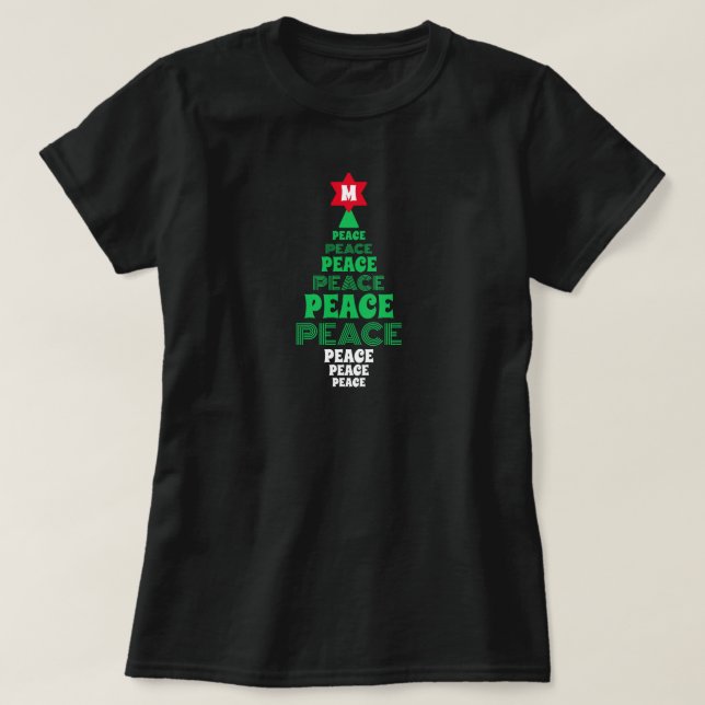Camiseta Personalizado inicial del árbol de la paz de los N (Diseño del anverso)