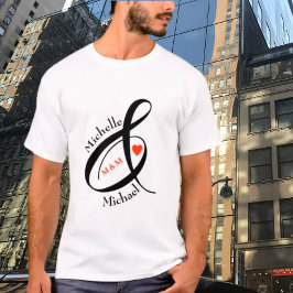 Camiseta Personalizado Iniciales Románticas Nombres Primero