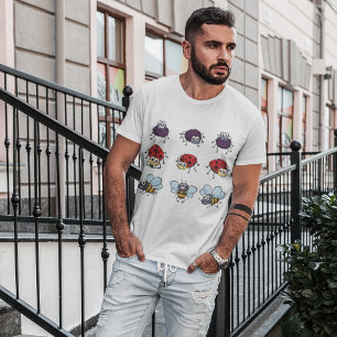 Camiseta Personalizado Insects Funny Bees Ladybugs Spiders