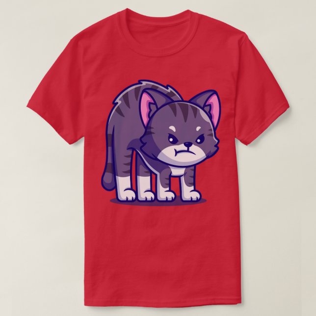 Camiseta Personalizado irritado de gato (Diseño del anverso)