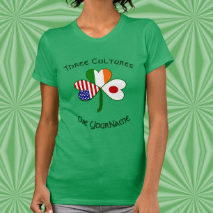 Camiseta Personalizado Japón Irlanda Estados Unidos Trébol 