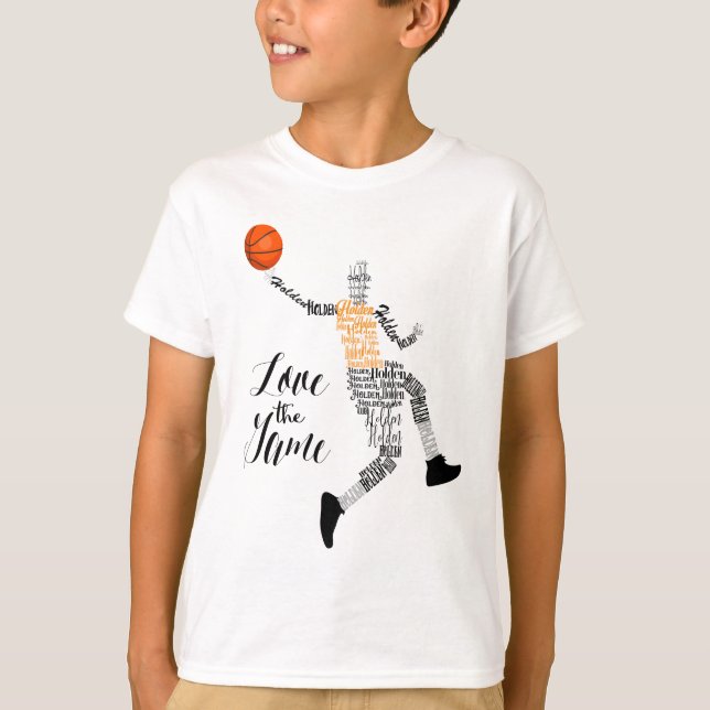 Camiseta Personalizado jugador de baloncesto ama el juego  (Anverso)