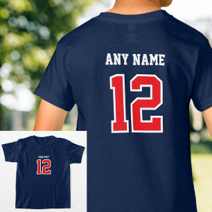 Camiseta Personalizado Jugador Número Nombre Deporte Marina