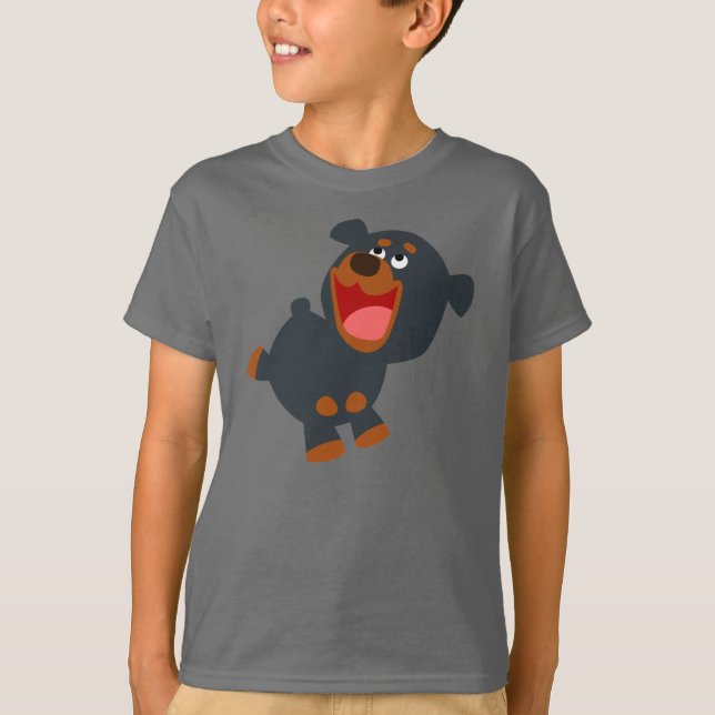 Camiseta Personalizado juguetona bebé Rottweiler Niños cami (Anverso)