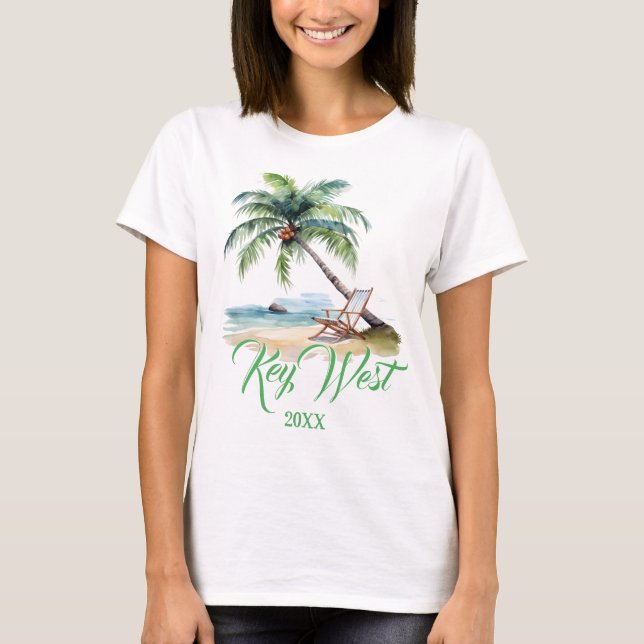 Camiseta Personalizado Key West Beach (Anverso)