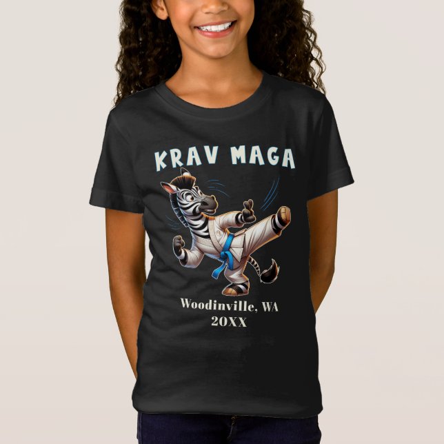 Camiseta Personalizado Krav Maga Martial Arts Location Date (Anverso)