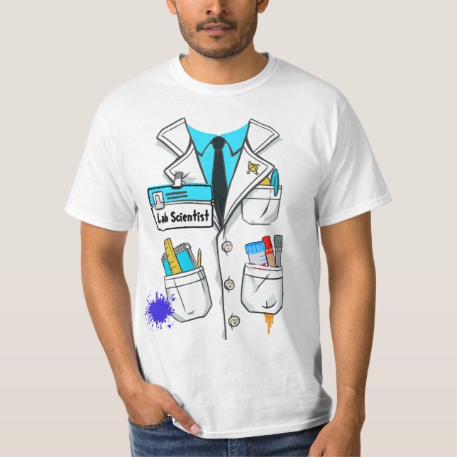 Camiseta Personalizado Laboratorio Científico Nombre Etique (Anverso)