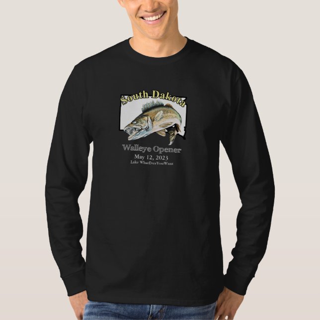 Camiseta Personalizado Lake and Date Dakota del Sur Walleye (Anverso)