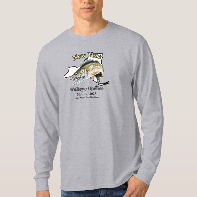 Camiseta Personalizado Lake and Date New York Walleye Opene (Anverso)