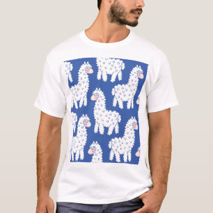 Camiseta Personalizado lama alpaca, patrón vintage