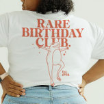 Camiseta Personalizado Leap Year Froer Leaper Rare Birday C<br><div class="desc">¡Sumergirse en el bash de cumpleaños como una rana saltando con nuestro "Rare Birthday Club"! Desate las vibraciones del año bisiesto con un toque de humor y un diseño de rana hilarante. Esta camiseta personalizada es el mejor regalo para él y para ella, convirtiendo a los nacidos el 29 de...</div>