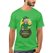 Personalizado leprechaun en una olla de oro sosten