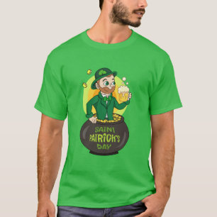 Camiseta Personalizado leprechaun en una olla de oro sosten