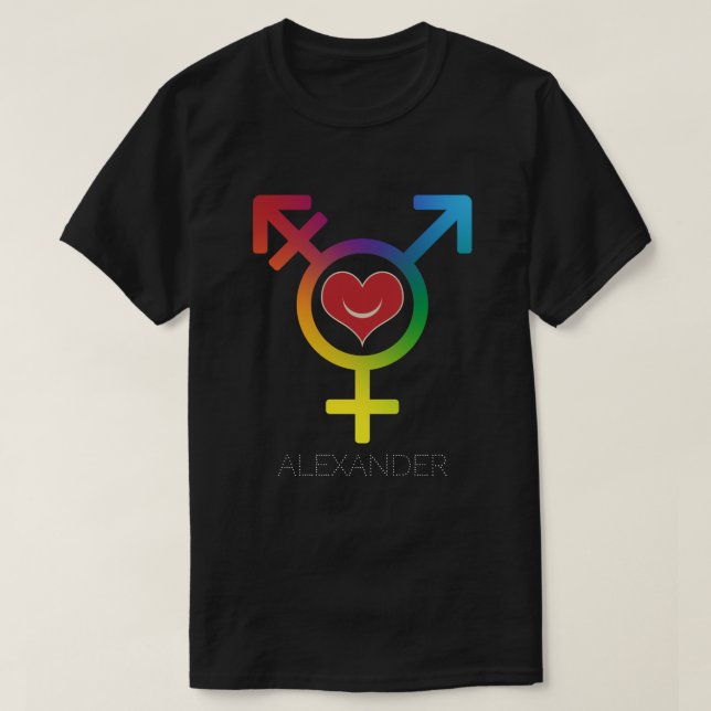 Camiseta Personalizado LGBT gay transexual sonriente en el  (Diseño del anverso)