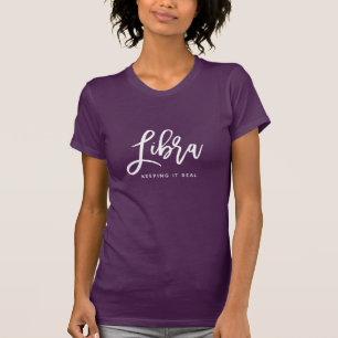 Camiseta Personalizado Libra Horóscopo Letra moderna Rótu