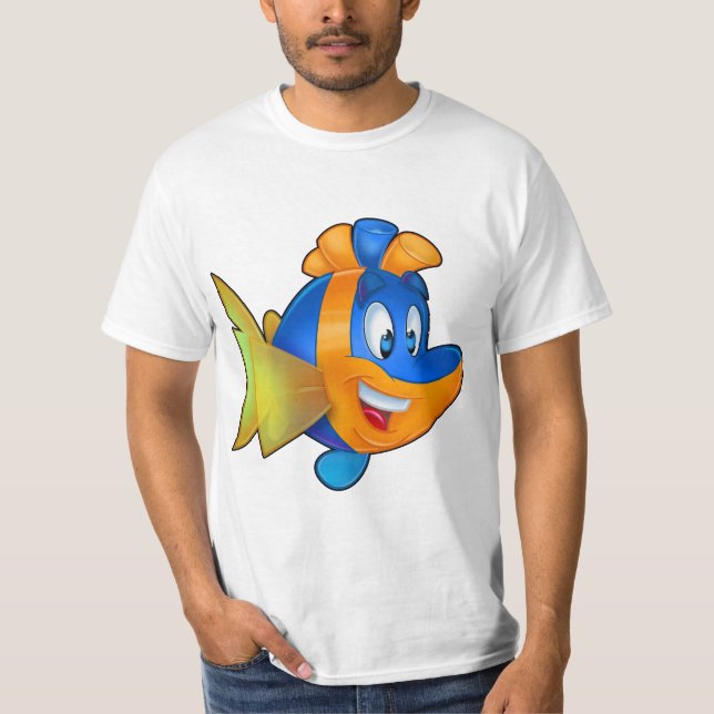 Camiseta personalizado linda de FriendFish (Anverso)